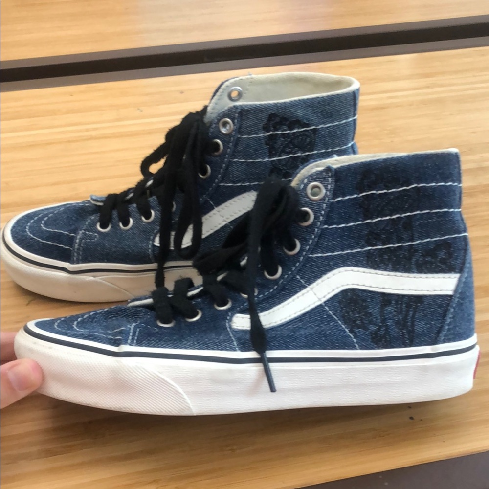 Vans Denim Blue High-Tops with White Stripe